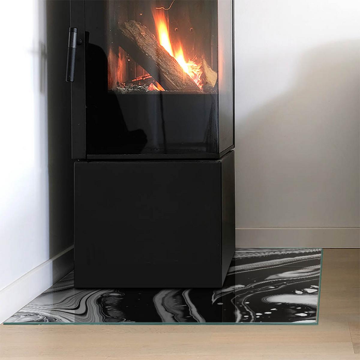 GLASPLATTE für Kamin 60x60 cm - Multicolor, Glas (60/60/0.4cm) - TULUP