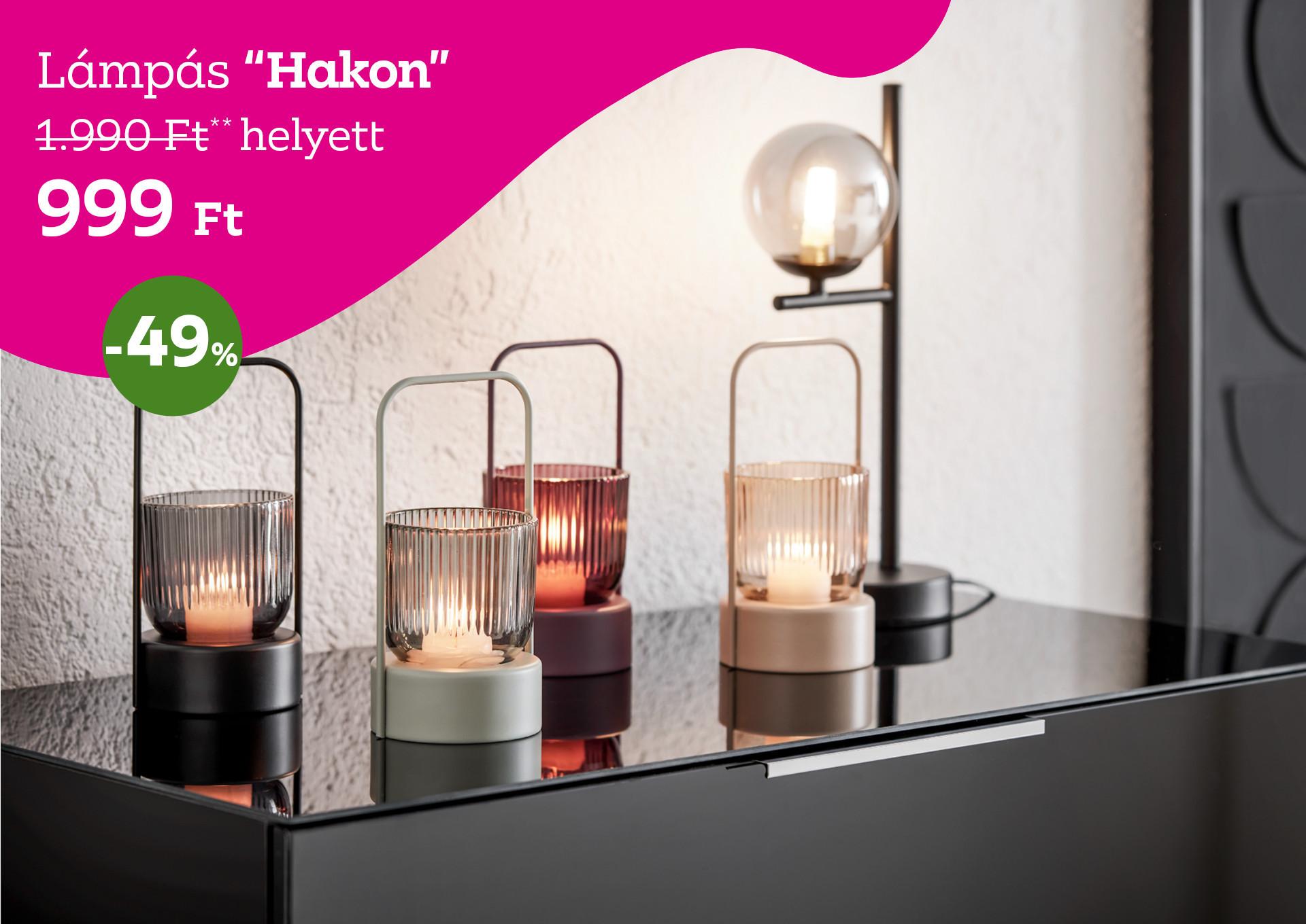 Lámpás HAKON 1990 Forint helyett 999 Forint kedvezmény mértéke 49%
