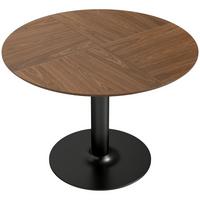 ESSTISCH MDF Stahl Braun - Schwarz/Braun, Holzwerkstoff/Metall (110/110/78cm) - HOMCOM