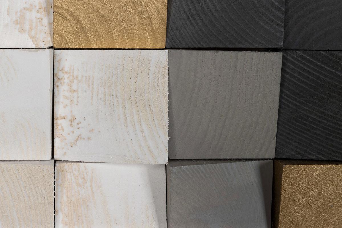 HOLZBILD Grau 75/75 cm - Schwarz/Grau, Holz (7/75cm) - KUNSTLOFT