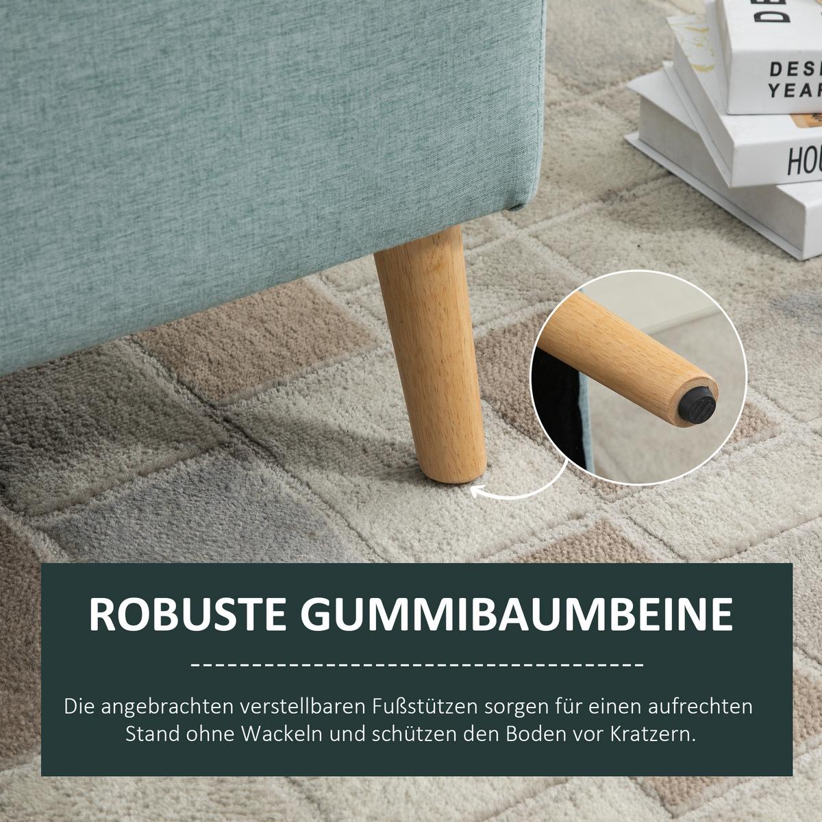 TRUHENBANK scandinavia Polyester Holz Hellgrün - Grün, Kunststoff (39/45/110cm) - HOMCOM
