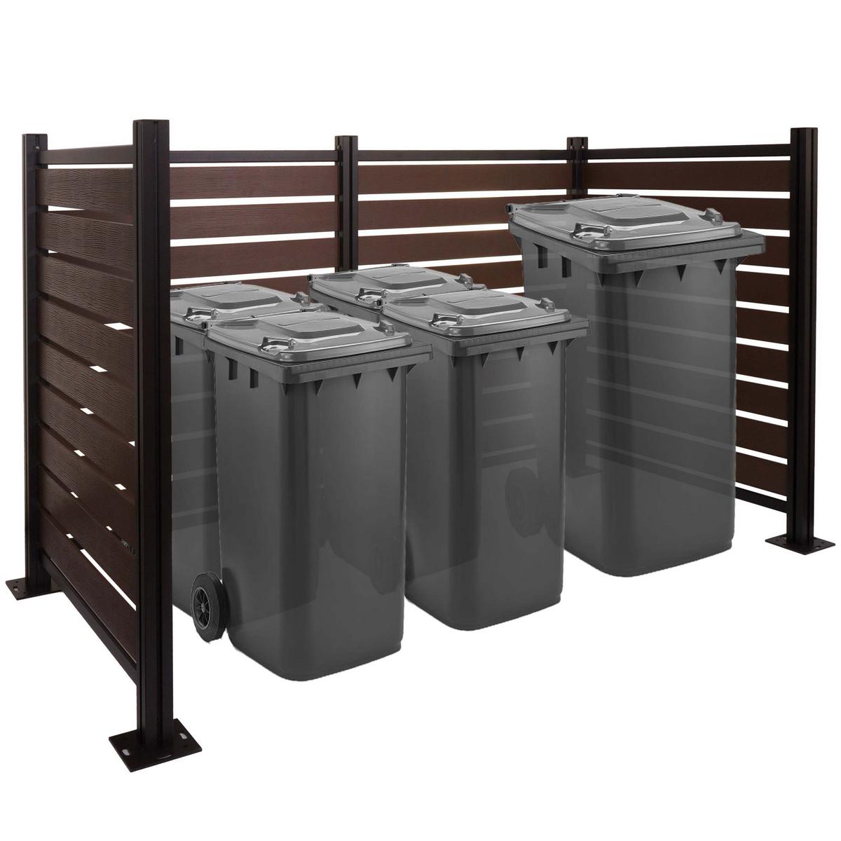 MÜLLTONNEN-ZAUN Braun - Braun, Metall (206/130/110cm) - MCW