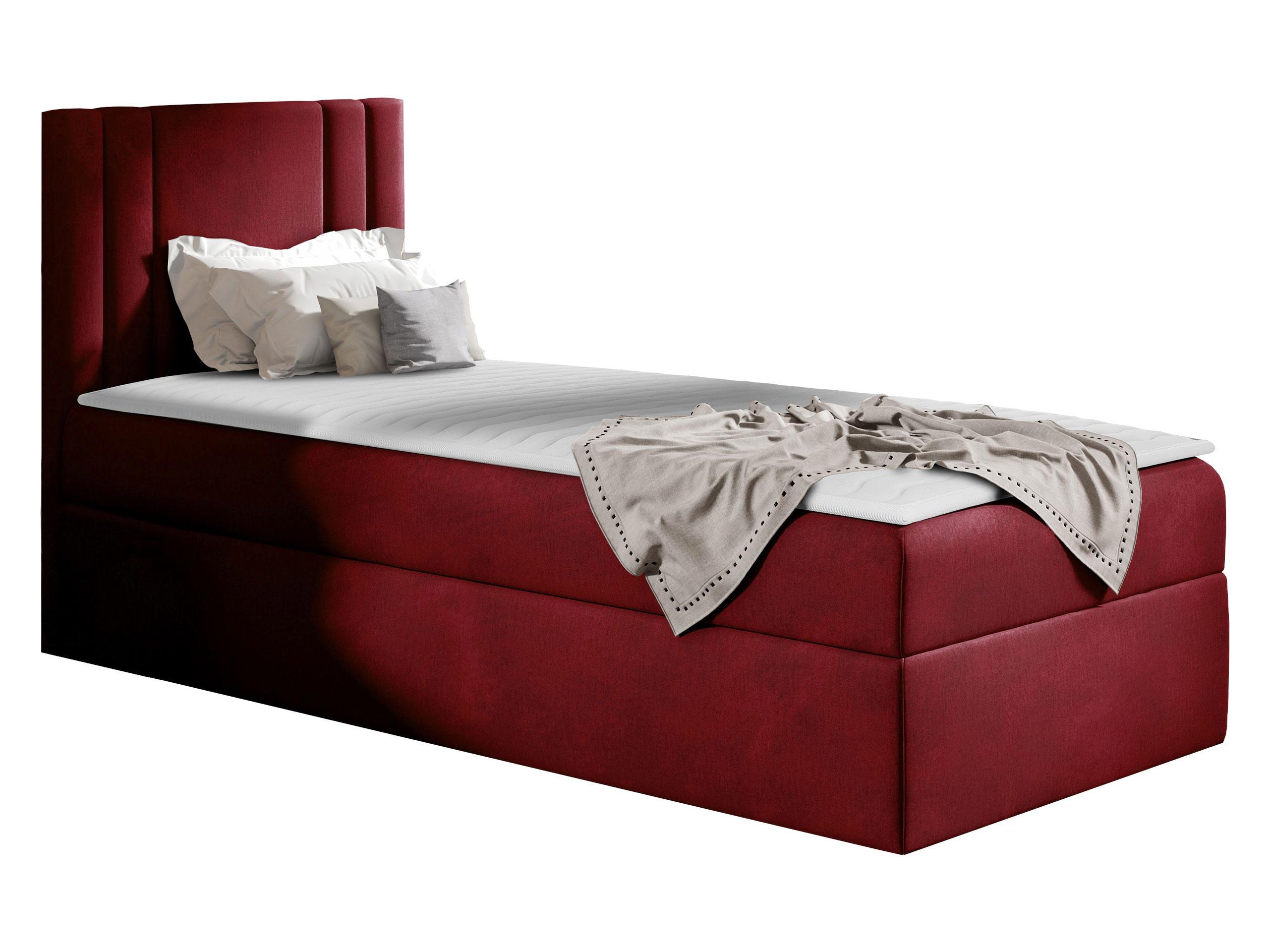BOXBETT Carmen Mini, Seite zum Öffnen des Bettkastens: Links - H3 - Dunkelrot, Holz (90/200cm) - MIRJAN24