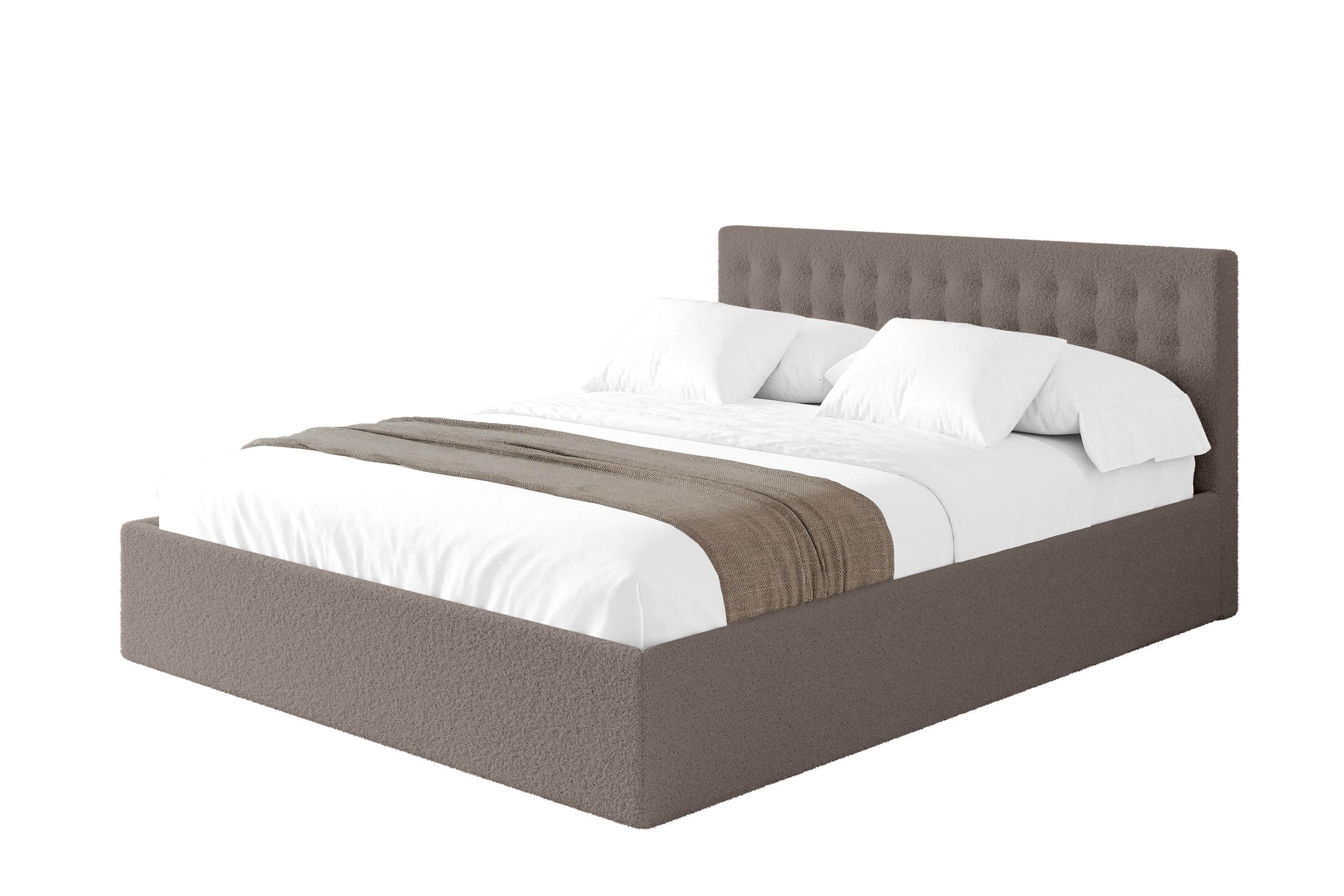 POLSTERBETT mit Bettkasten und Lattenrost, Boxbett ohne Matratze - PARI 180x200 Braun - Braun, Holzwerkstoff/Textil (180/200cm) - ALTDECOR