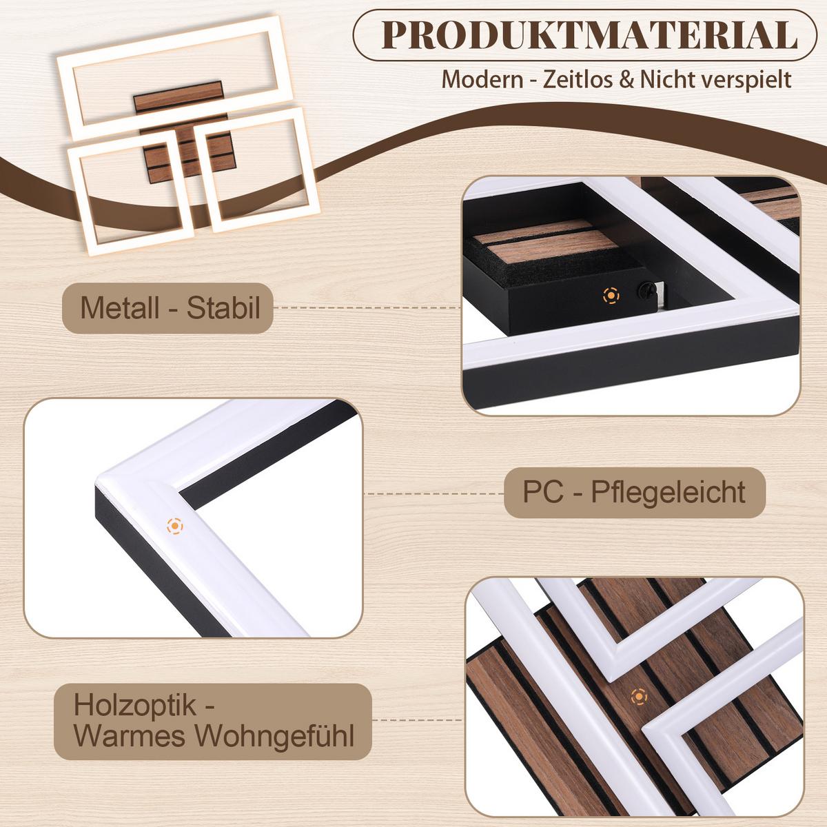 LED DECKENLEUCHTE Vrelis 37/31/6 cm - Schwarz, Kunststoff/Metall (37/31/6cm) - ZMH