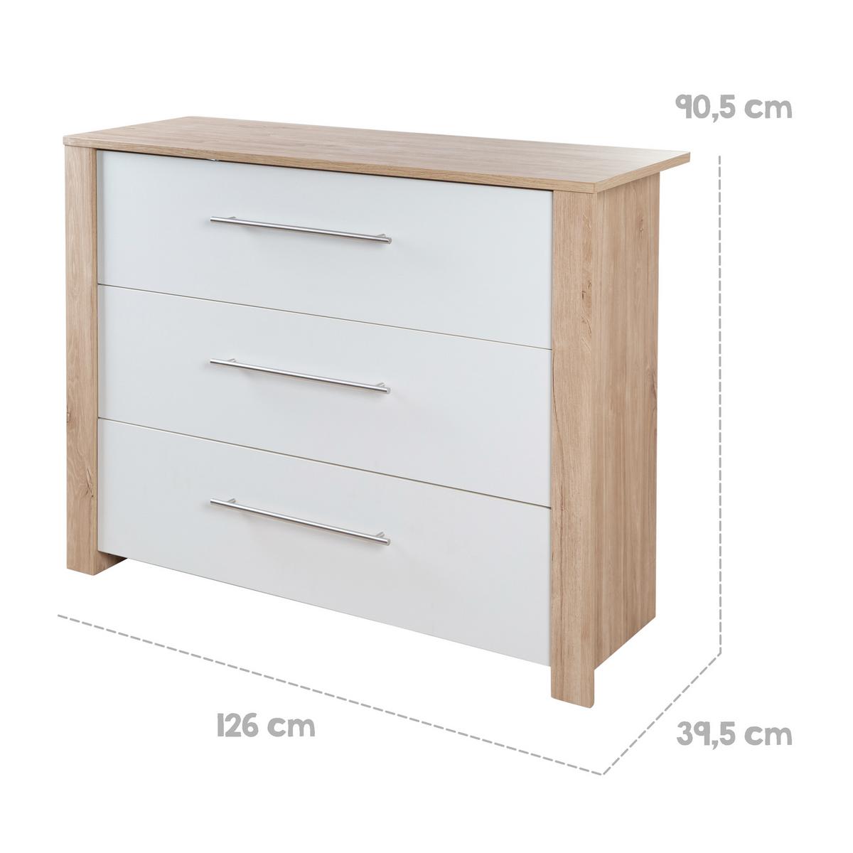 WICKELKOMMODE Malo - Weiß, Holzwerkstoff (112/98/75cm) - Roba