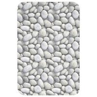 BADEMATTE Steine - Grau - Oval 60x90 cm - Hellgrau, Textil (60/90cm) - OnlyWow