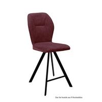 THEKENSTUHL drehbar (8er-Set) Diantha 51x109x60 Schwarz/Marsala - Brombeere/Schwarz, Kunststoff (60/109/51cm) - 58aufmkessel