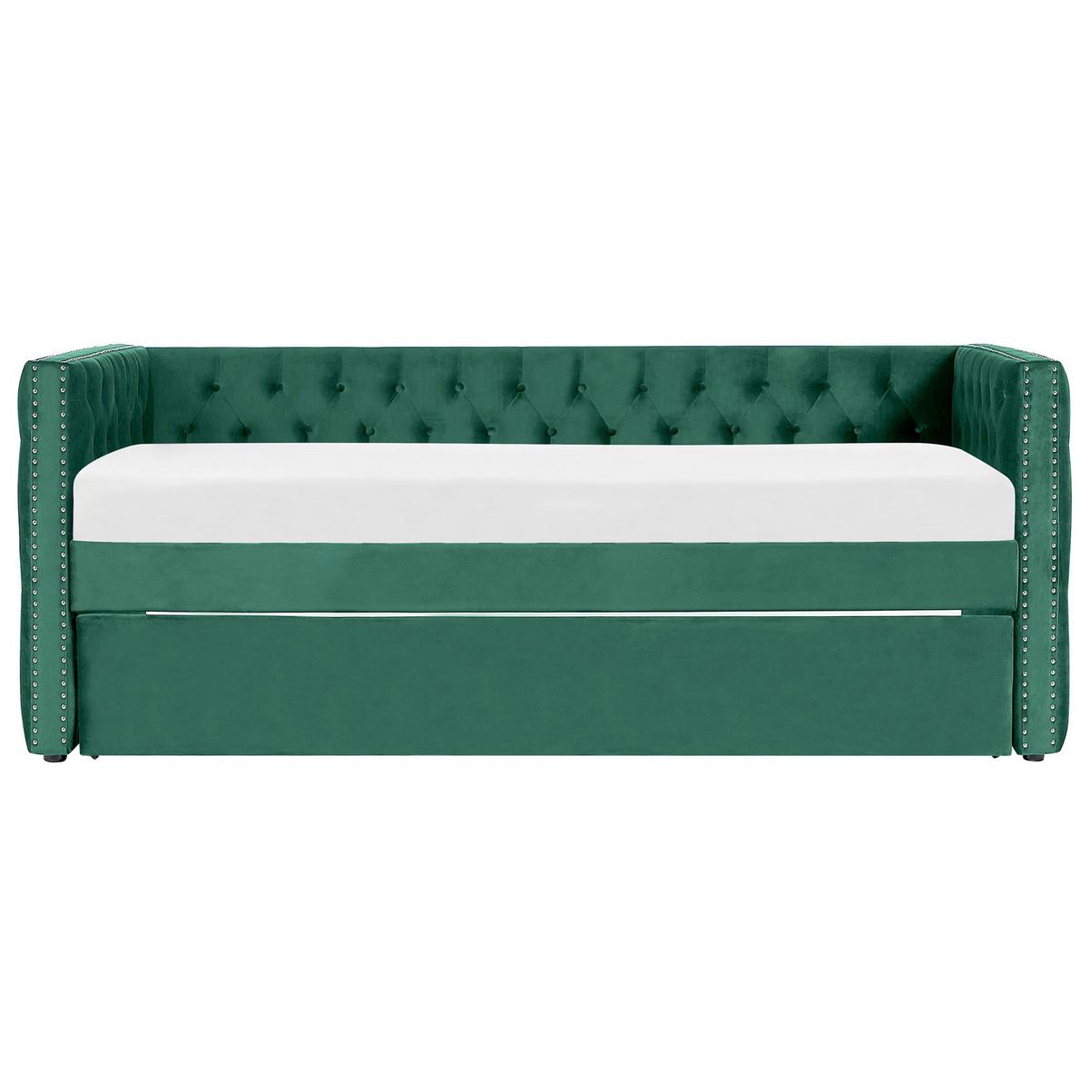 TAGESBETT 90/200cm Smaragdgrün Gassin - Grün, Textil (90/200cm) - Beliani