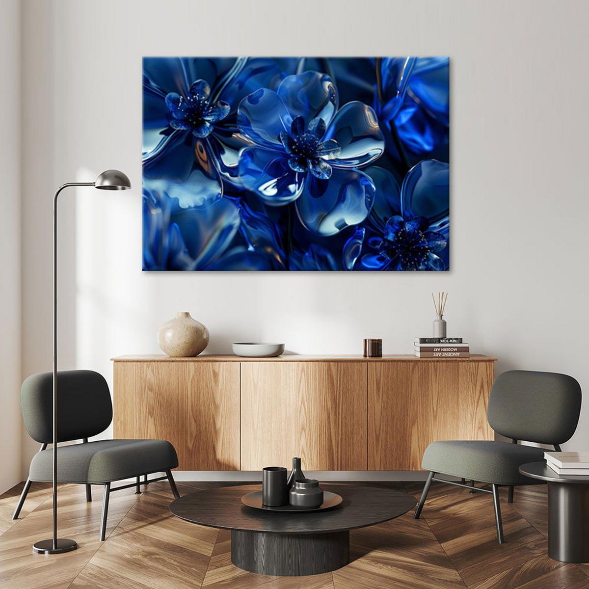 KUNSTDRUCK Blau 120/80 cm - Blau, Textil (120/80cm) - KUNSTLOFT