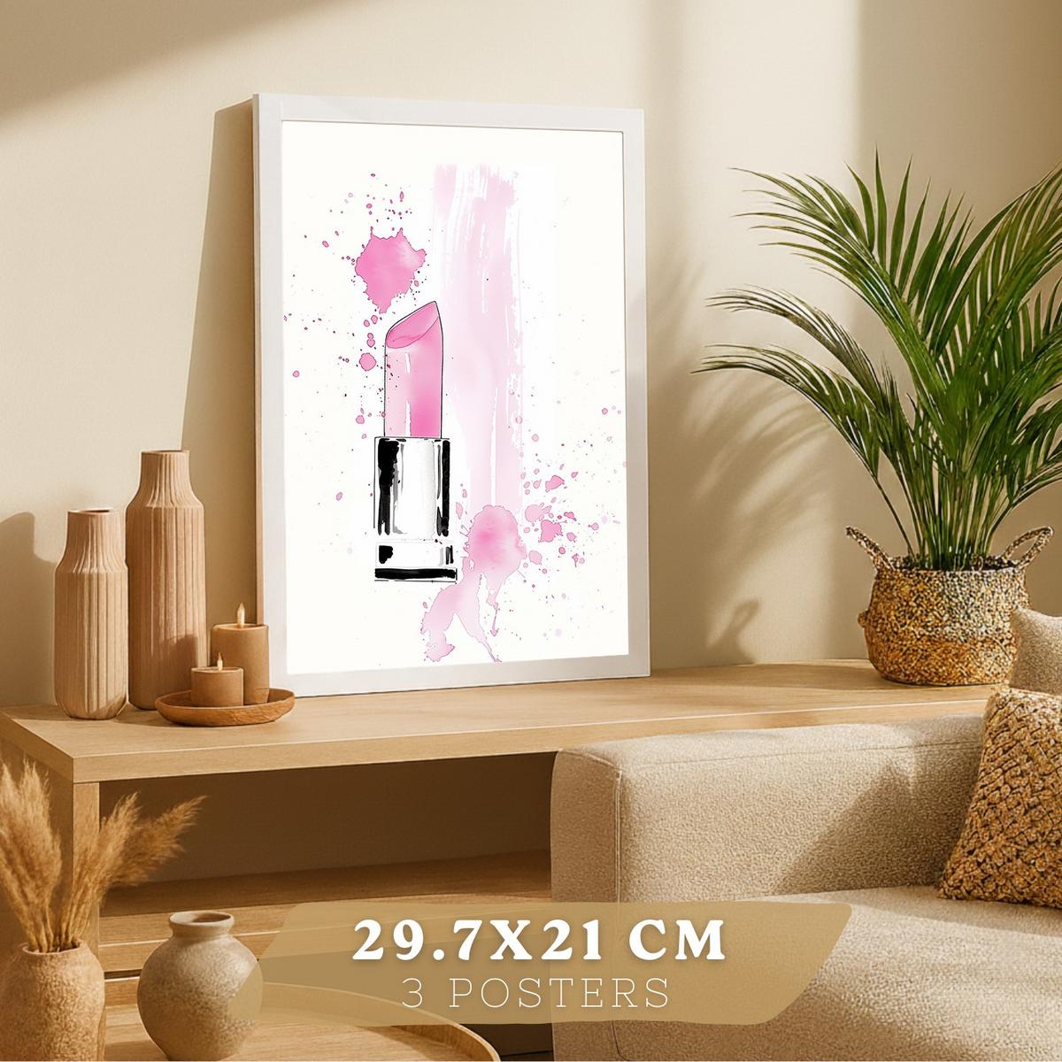 POSTER 3er Kunstdruck-Set Wandbilder Teen Style modern Wohnzimmer Deko, Schlafzimmer, Küche, Badezimmer Rahmenlos A3 - Weiß, Papier (29.7/1/42cm) - Nacnic