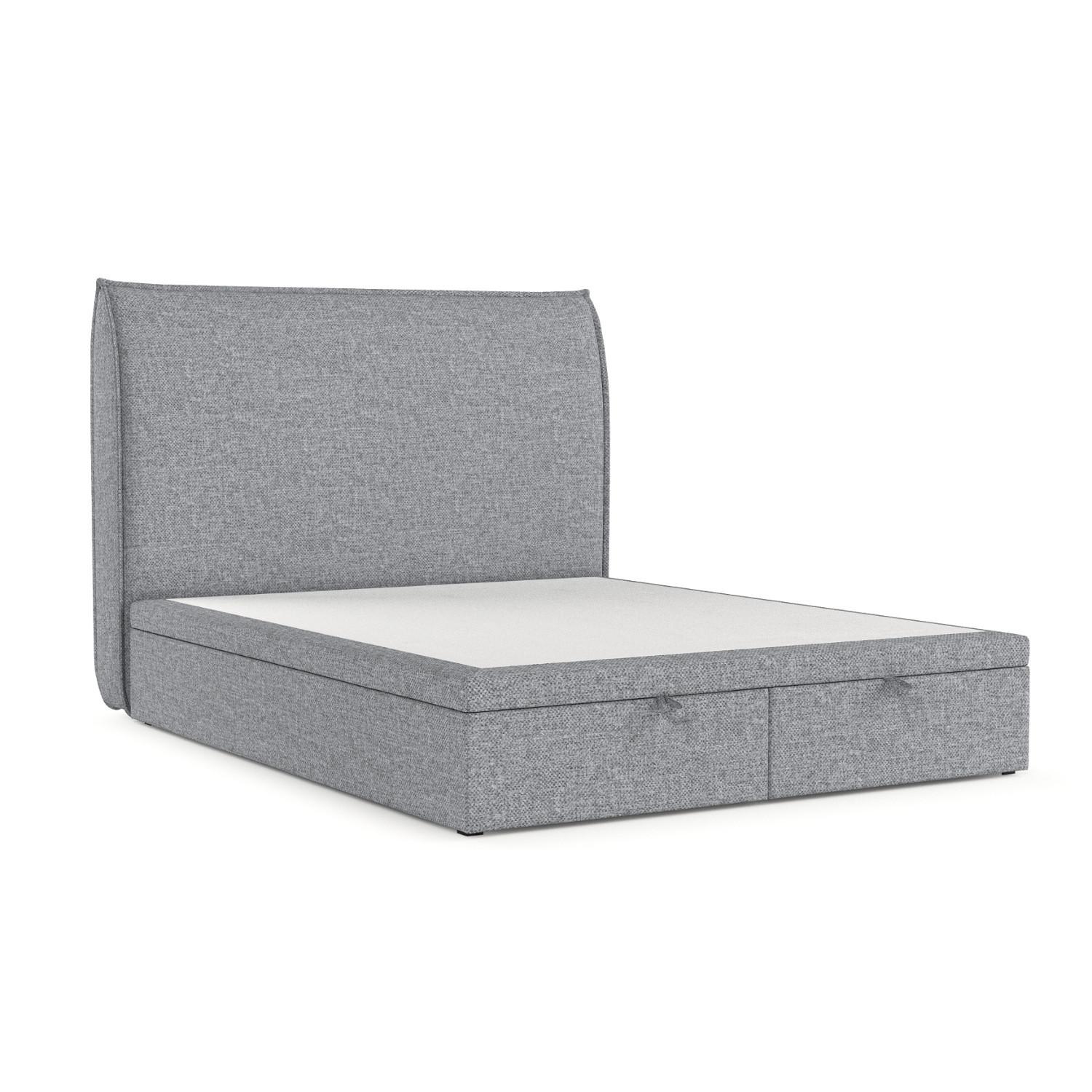 POLSTERBETT Tuvalu mit Stauraum 200/200 cm Grau im Alta Stoff - Schwarz/Grau, Holz/Holzwerkstoff (200/200cm) - AltaBeds