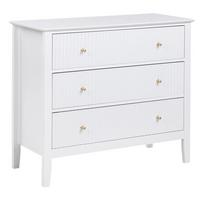 KOMMODE mit 3 Schubladen Weiß Assisi - Weiß, Holzwerkstoff (90/80/40cm) - Beliani
