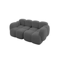 2-SITZER modulares Sofa Miko-S1 214x118x75 cm Grau Bouclé - Chromfarben/Schwarz, Holzwerkstoff/Kunststoff (214/75/118cm) - ALTDECOR