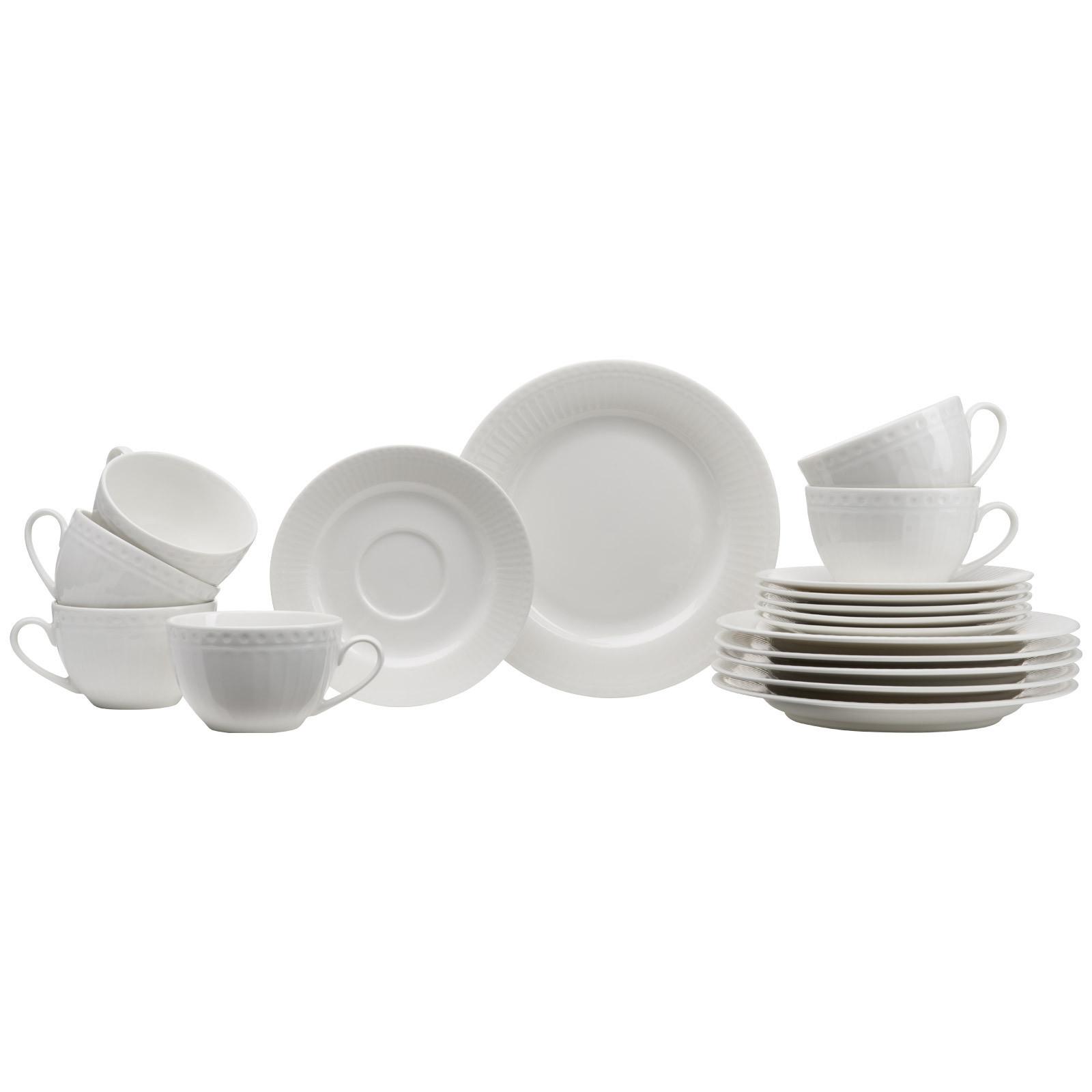 KAFFEESERVICE Sofia weiß 18-tlg. - Weiß, Keramik (19.5/22/27.5cm) - Ritzenhoff Breker