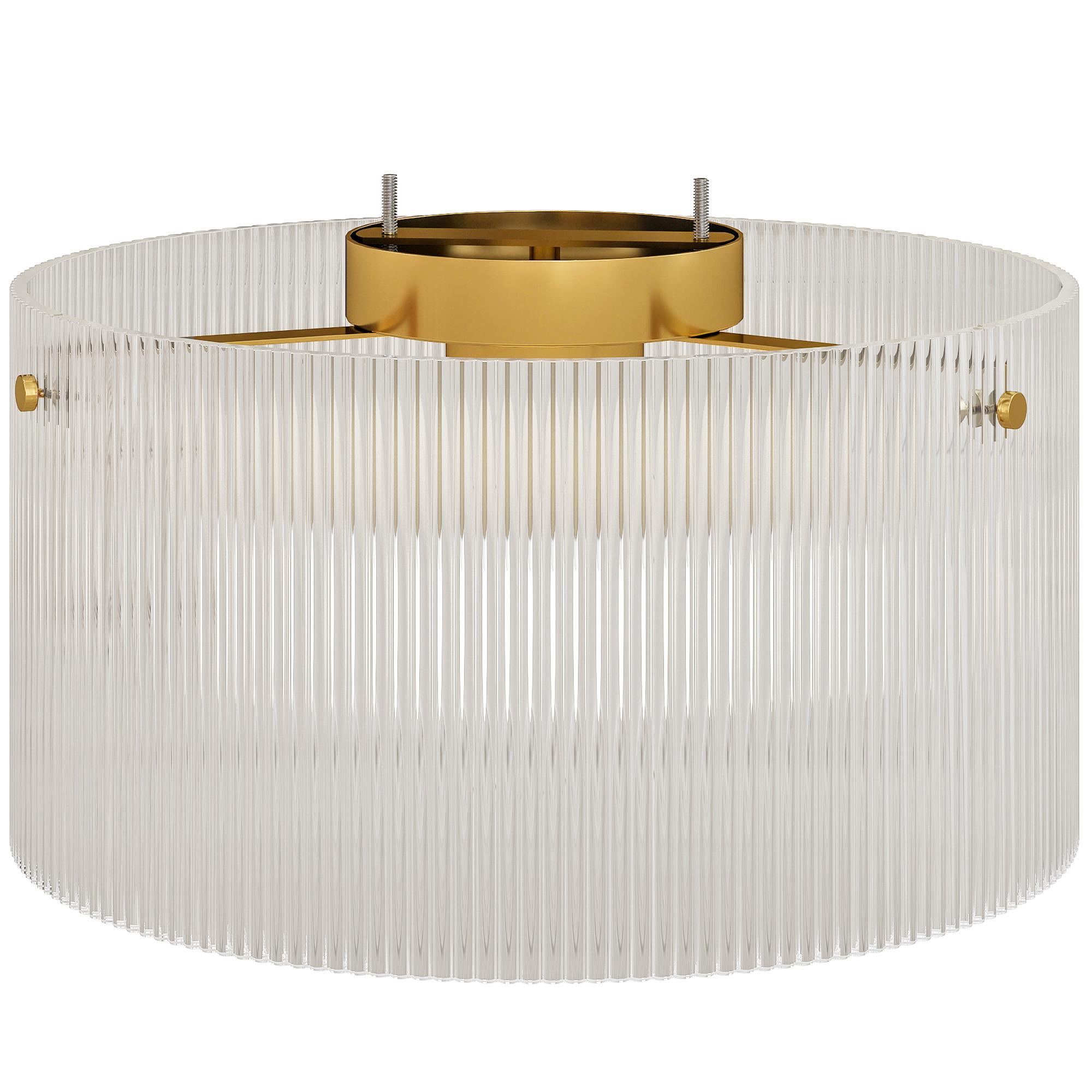DECKENLAMPE, Runde Deckenleuchte mit E27 Fassung für Schlafzimmer - Transparent, Metall (32/32/16.5cm) - HOMCOM
