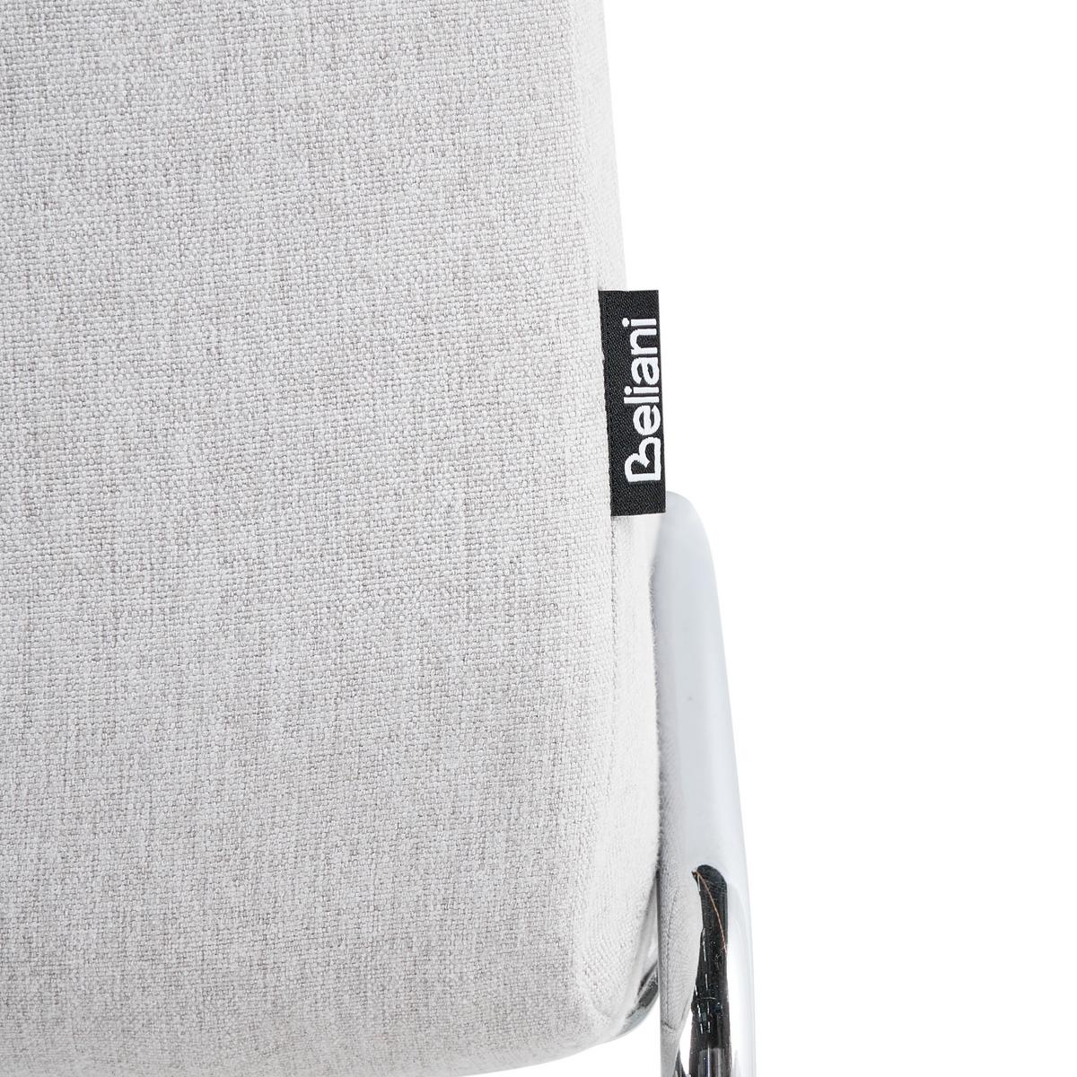 ESSZIMMERSTUHL 2er Set Stoff Hellgrau Lecco - Silberfarben/Hellgrau, Textil/Metall (49/85/50cm) - Beliani