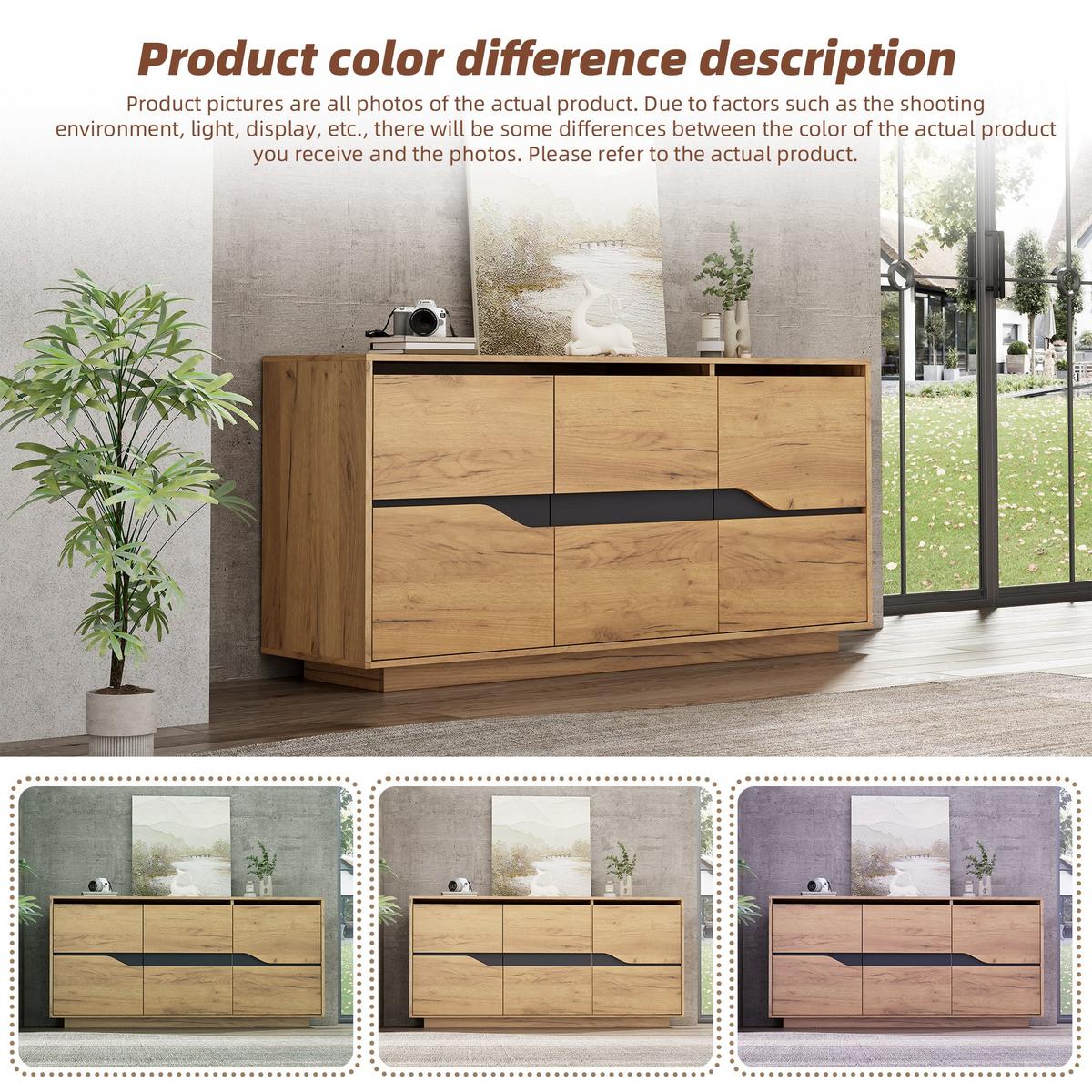 INDUSTRIE-SIDEBOARD in Holzoptik und Schwarz, 3 Türen - Beige, Textil (40/70/140cm) - Urban Meuble