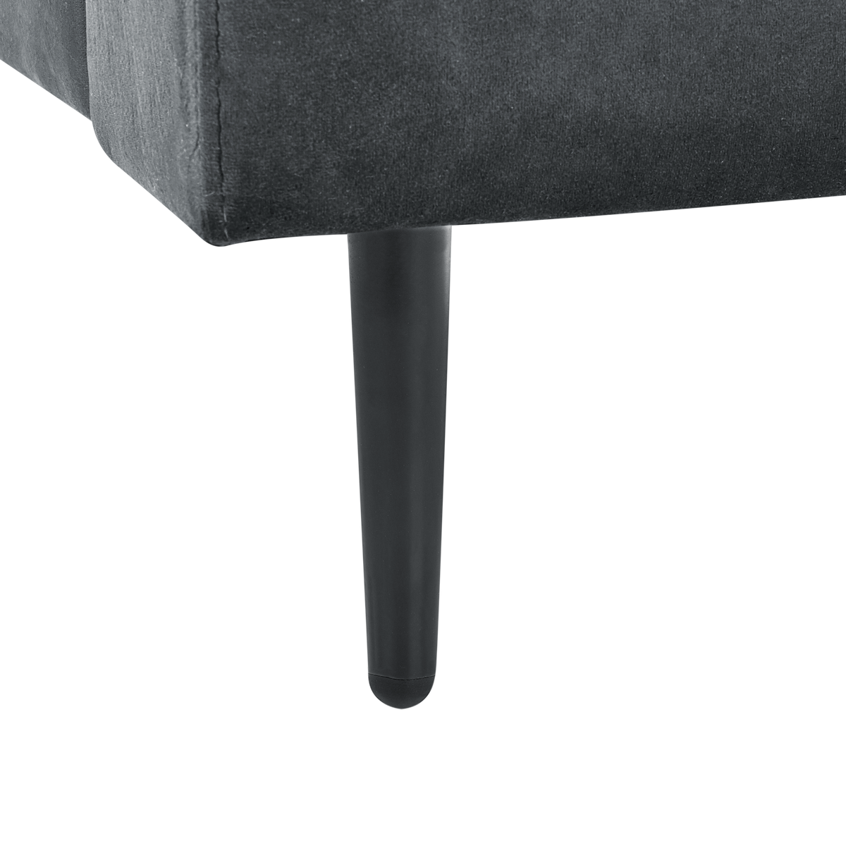 CHAISELONGUE Samtstoff grau/schwarz Gueret - Schwarz/Grau, Textil (88/73/165cm) - Beliani