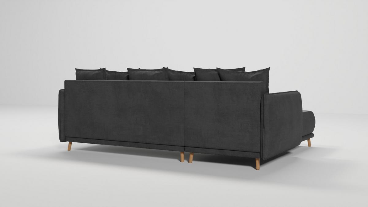 ECKSOFA Chroma Graphit Luxusmicrofaser - Graphitfarben/Braun, Holz/Textil (238/170cm) - S-Style
