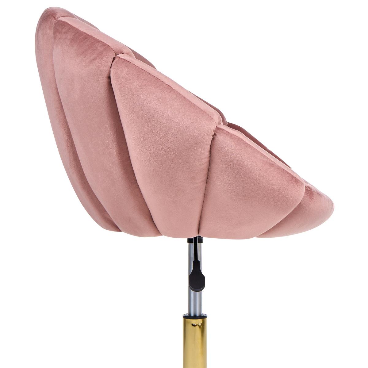 SCHREIBTISCHSTUHL Samtstoff Rosa Annabelle - Pink, Textil (66/81/39cm) - Beliani