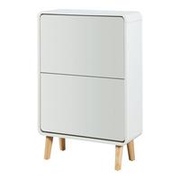 SCHUHKIPPER Aure - Weiß, Glas/Holz (63/96/23.5cm) - [en.casa]
