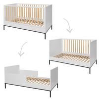 GITTERBETT 70/140 Lumi Weiß und Schwarz - Weiß, Holzwerkstoff (70/140cm) - Petits-meubles
