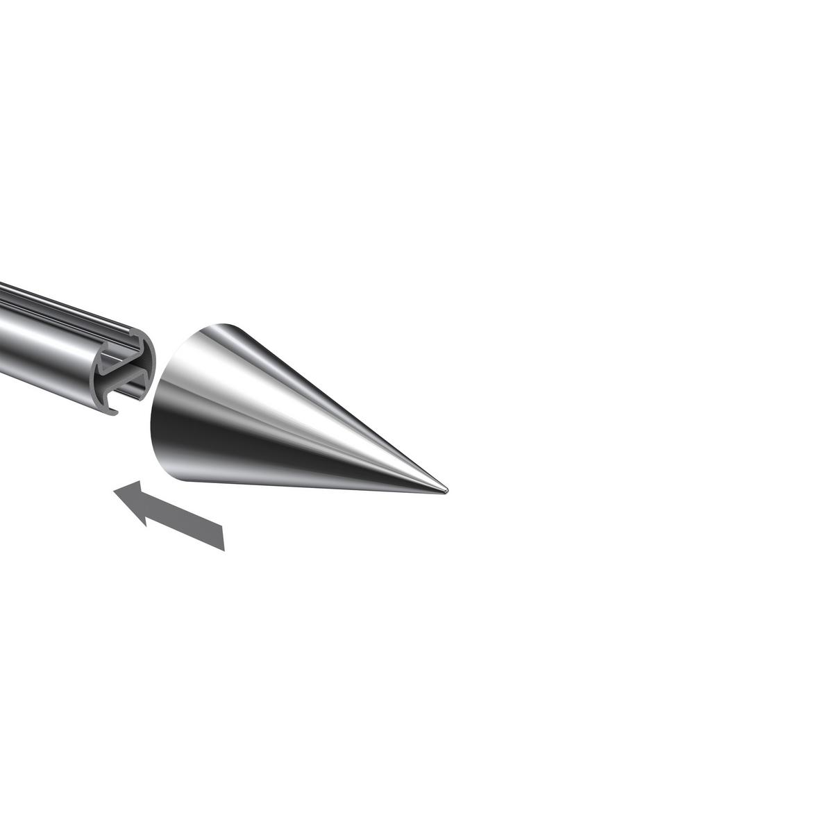 ENDSTÜCKE FÜR GARDINENSTANGEN 20 mm Ø, Savio Chrom, Packung 2 Stück - Chromfarben, Metall (6/3.4/3.4cm) - INTERDECO