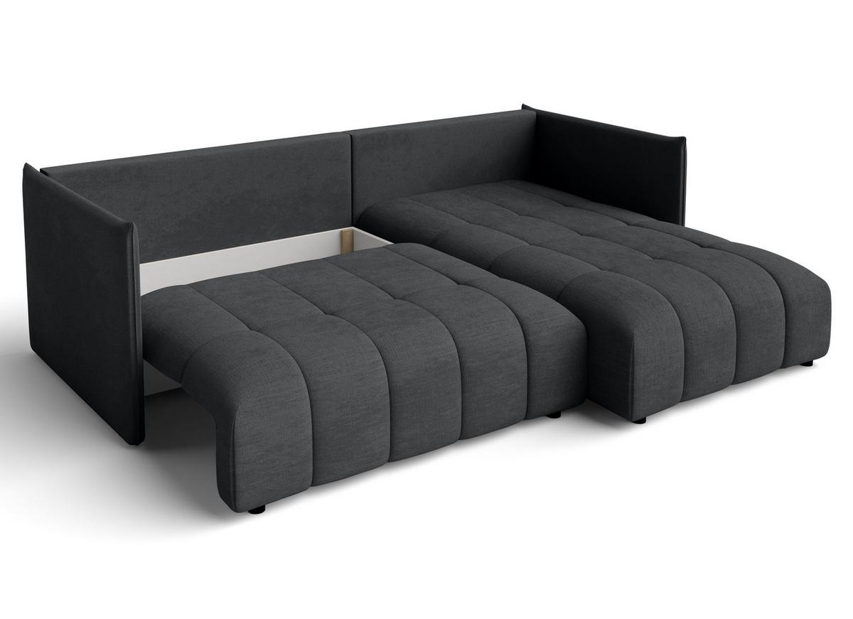 ECKSOFA L Form Cosmova Grau 248/180/83 cm mit Schlaffunktion - Schwarz/Grau, Kunststoff/Textil (248/180cm) - AX Living