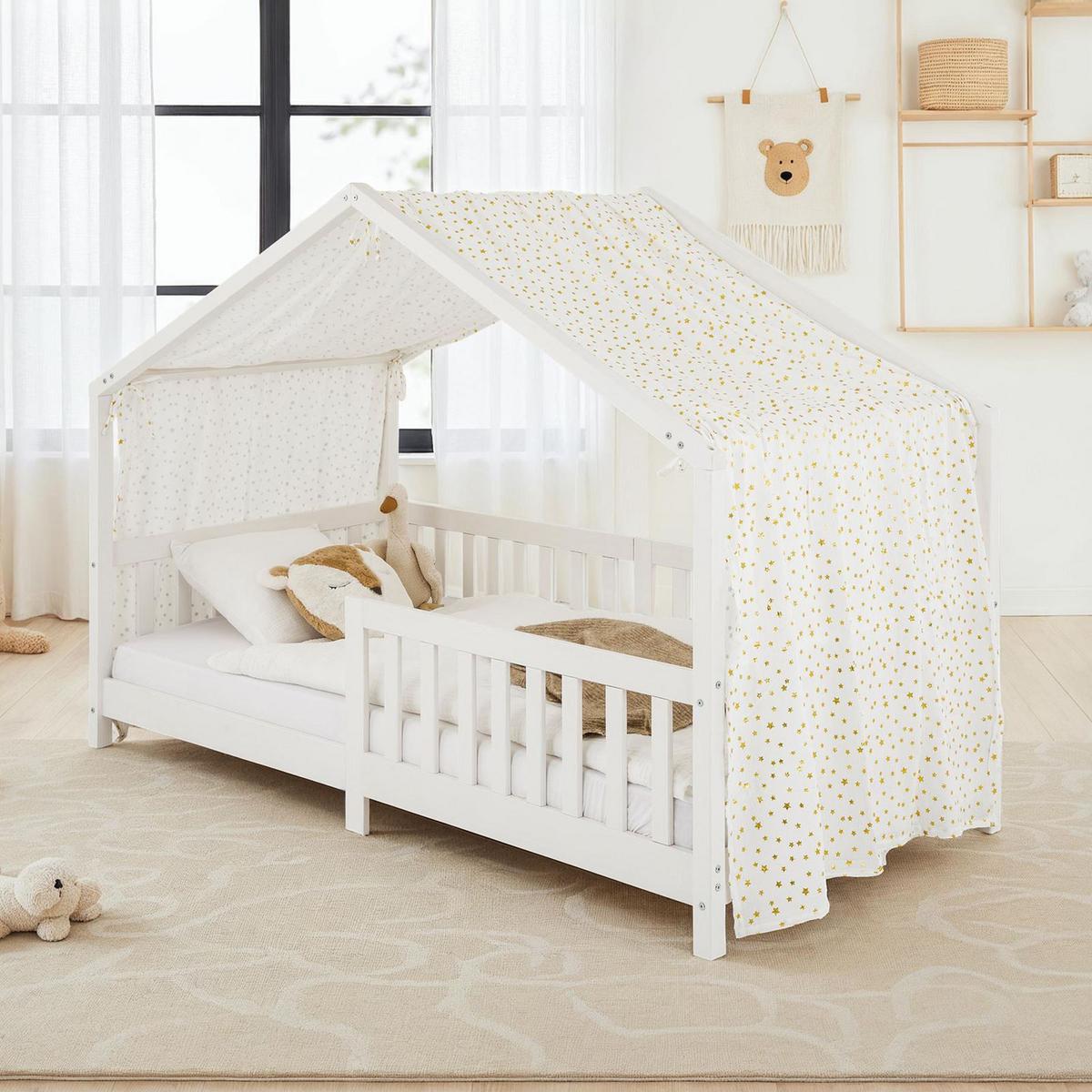 HAUSBETT- HIMMEL LIAN weiß/gold - Goldfarben/Weiß, Textil - IDIMEX