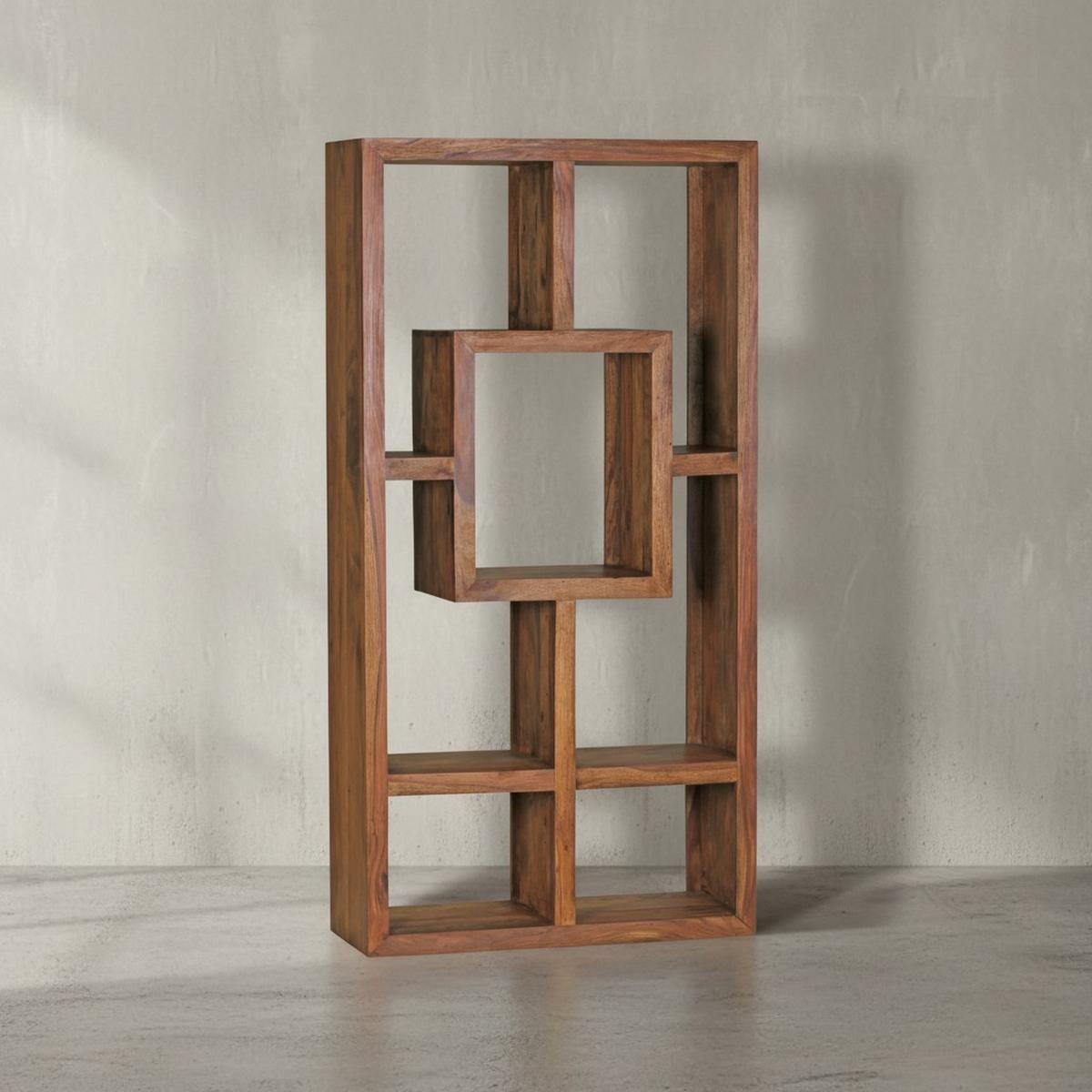 BÜCHERREGAL – NAKO, Naturholz, 90x180 cm, Landhausstil, mit Ablagefächern - Braun, Holz (90/180/35cm) - KADIMA DESIGN