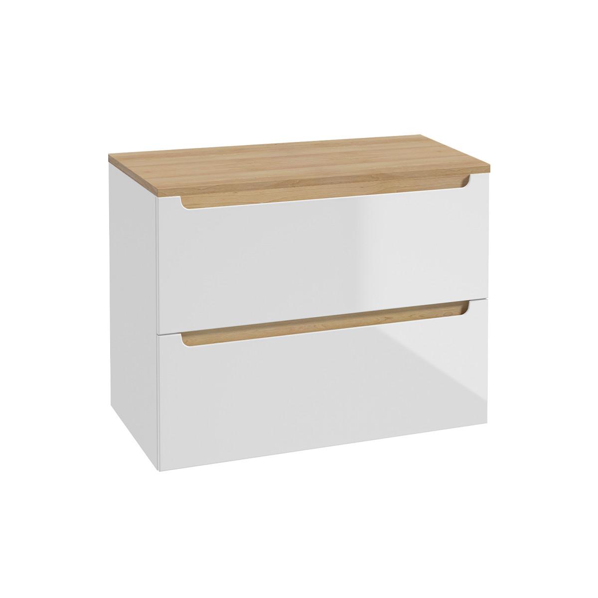 WASCHTISCHUNTERSCHRANK 80cm Livia Weiß - Weiß, Holzwerkstoff (80/62.5/46cm) - Petits-meubles