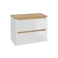 WASCHTISCHUNTERSCHRANK 80cm Livia Weiß - Weiß, Holzwerkstoff (80/62.5/46cm) - Petits-meubles