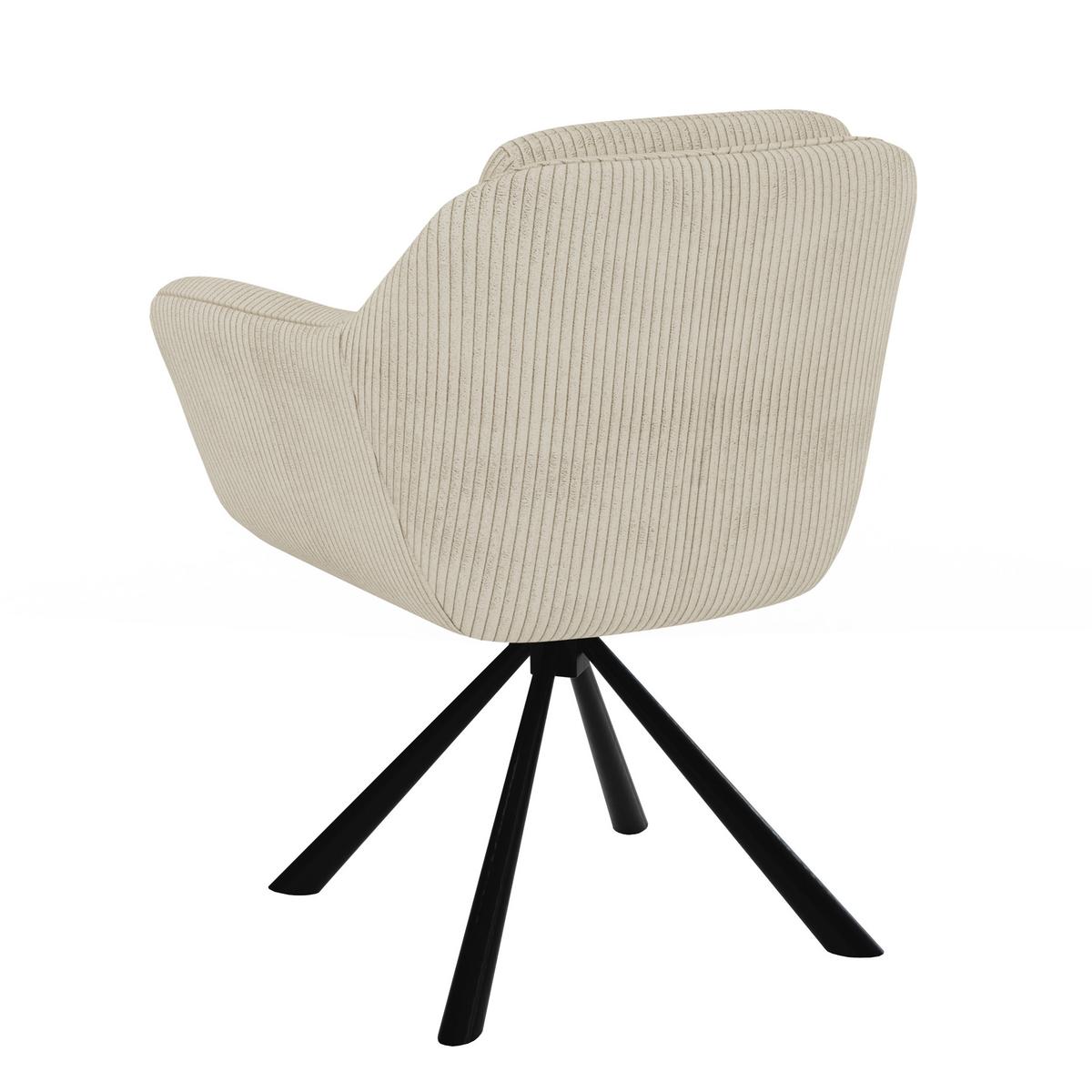 ARMLEHNSTUHL Carl in Beige Cord-Stoff - Beige/Schwarz, Holz/Textil (65/84/65cm) - S-Style Möbel