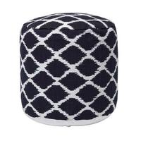 SITZPOUF rund mit Ikat-Muster, 40/40/45 cm - Blau, Textil (45/40/45cm) - Homescapes