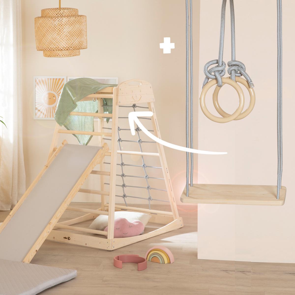 SPIELTURM Montessori - Naturfarben, Holz (83/127.5/110.5cm) - Roba