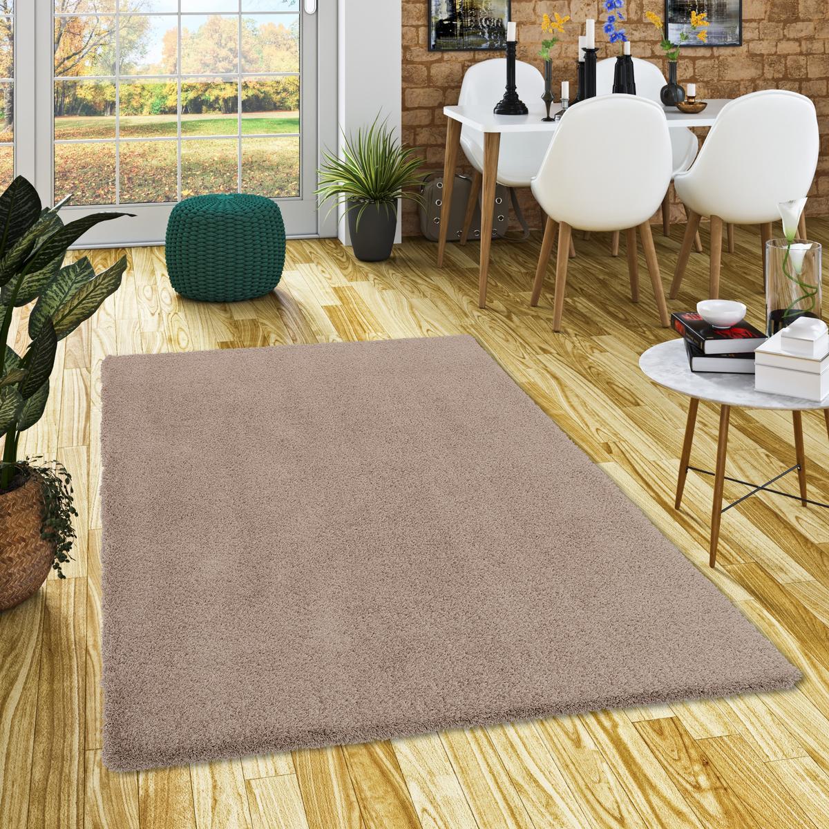 LUXUS HOCHFLOR LANGFLOR TEPPICH HARMONY - Taupe, Textil (100/300cm) - Snapstyle