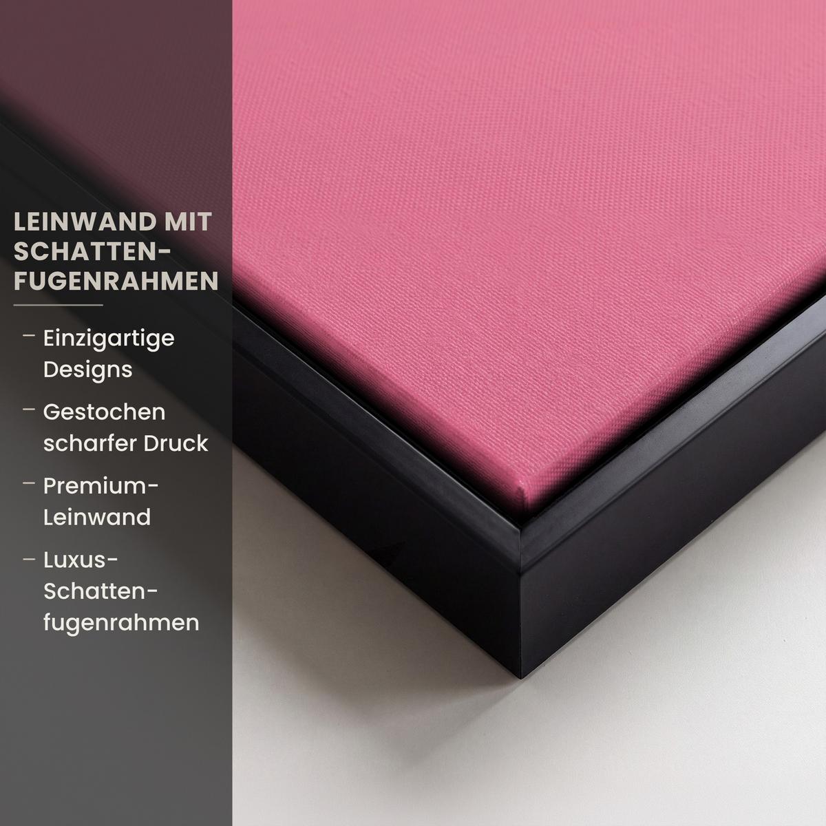 LEINWAND Bilder mit Rahmen - Schleife - Discoball - Kaninchen - 150x100 - Pink, Textil (150/100cm) - MuchoWow