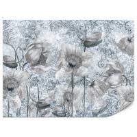 FOTOTAPETE für Wohnzimmer Grau Mohnblumen Beton Blumen Blätter 250x175 - Grau, Papier (250/175cm) - Muralo