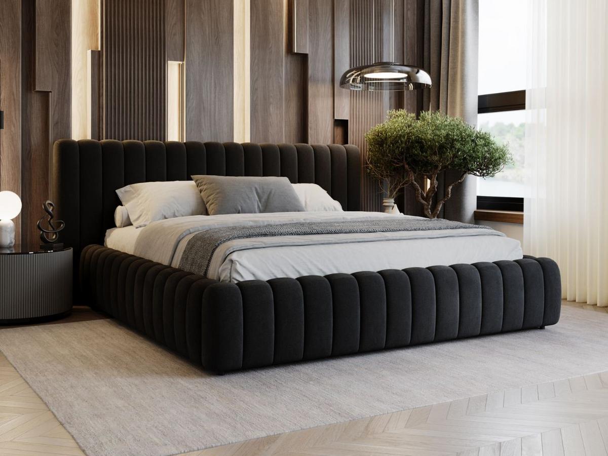 POLSTERBETT Bliss 140x200 Schwarz - Schwarz, Textil (140/200cm) - Graingold