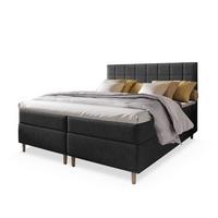 BOXBETT IBIZA 140x200 cm mit Matratze und Topper - Dunkelgrau - Dunkelgrau, Holz (140/200cm) - MASSENO