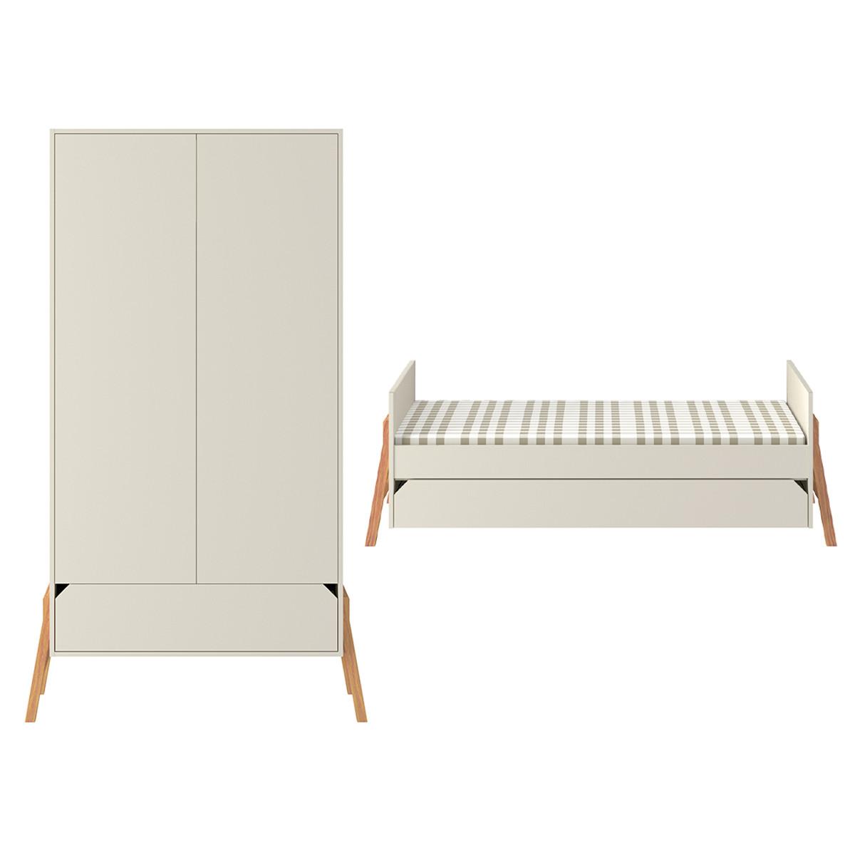 BABYZIMMER 2-teilig Kaschmir - Beige, Holzwerkstoff (161/90/75cm) - Petits-meubles