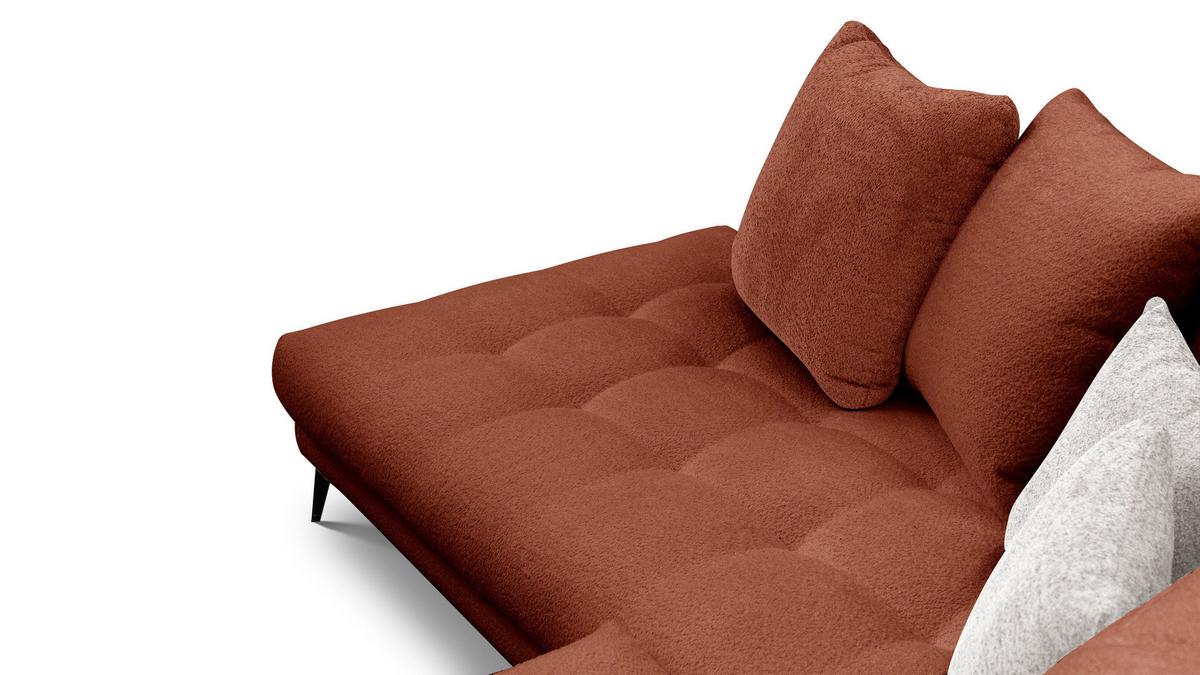 ECKSOFA CALME 5-Sitzer, dunkelorange - Dunkelorange/Schwarz, Holz/Textil (294/229cm) - Wozimo