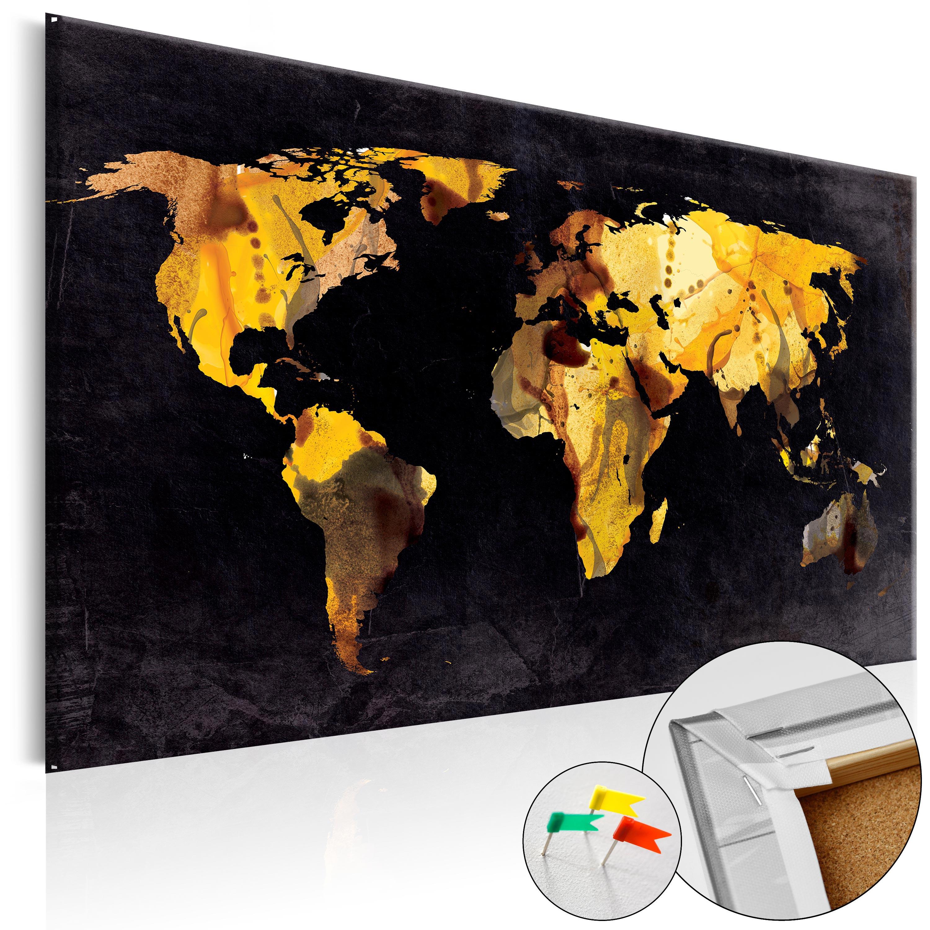 PINNWANDBILDER Schwarz 60/40 cm - Goldfarben/Schwarz, Naturmaterialien/Textil (60/40cm) - KUNSTLOFT