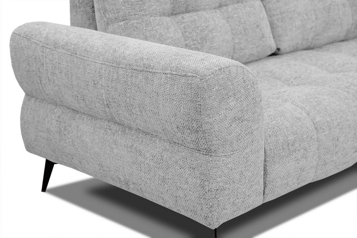 ECKSOFA SALVINI 5-Sitzer, hellgrau - Hellgrau/Schwarz, Holzwerkstoff/Textil (292/158cm) - Wozimo