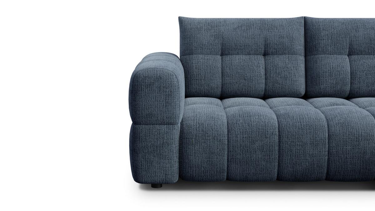 ECKSOFA CLOUDI 4-Sitzer rechts, marineblau - Blau/Schwarz, Holz/Textil (294/160cm) - Wozimo