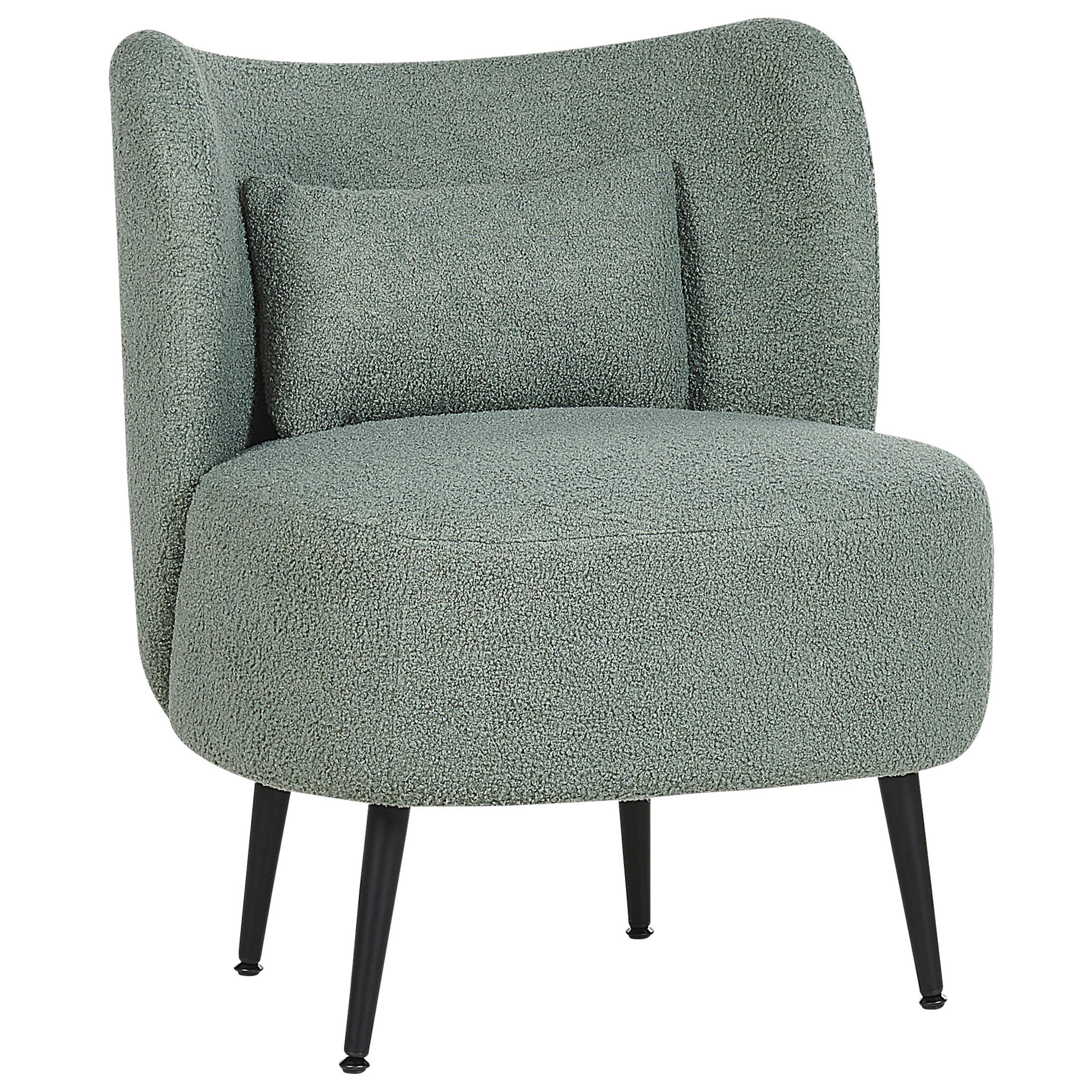 SESSEL BOUCLE Grün Otsby - Grün, Holz/Textil (60/76/55cm) - Beliani