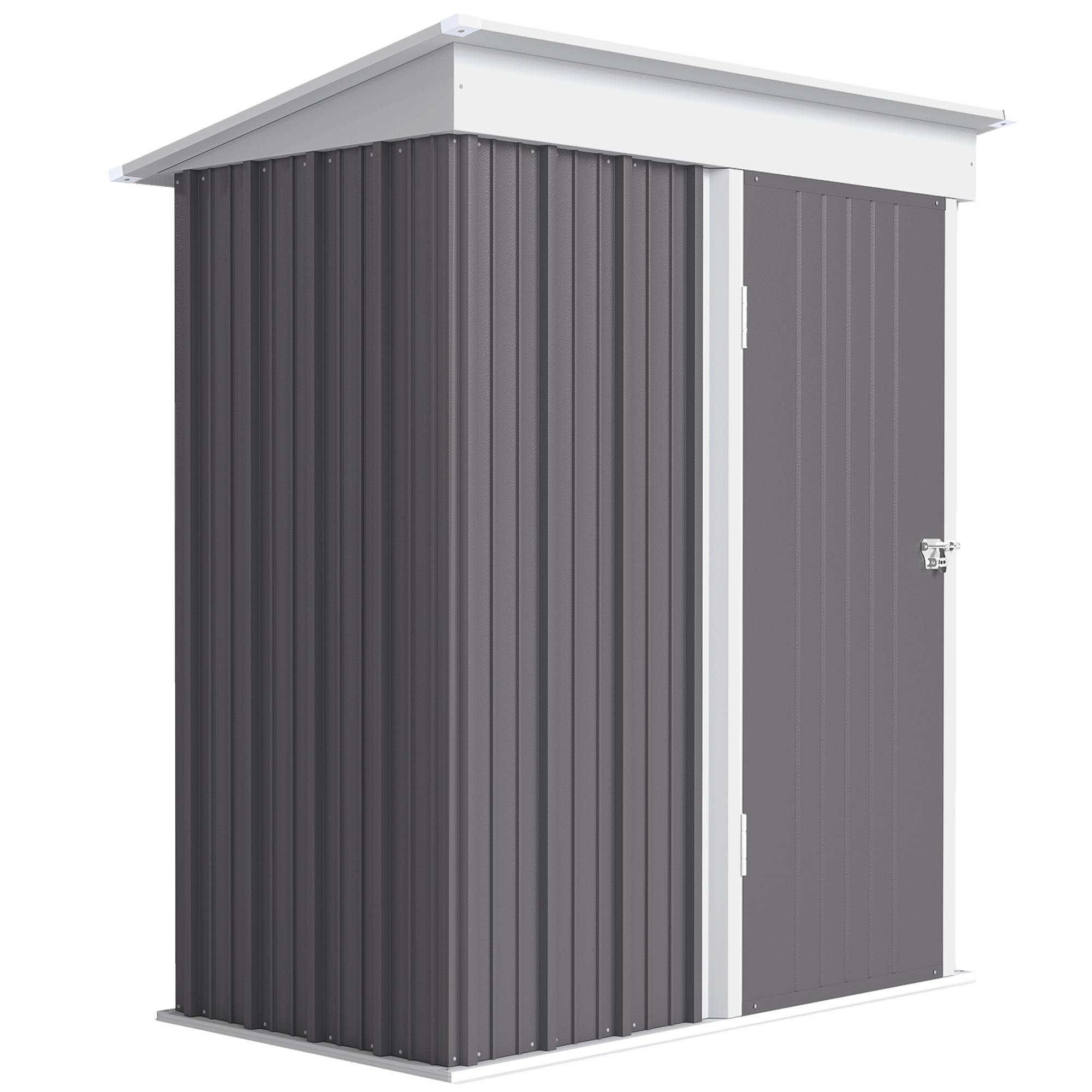 GERÄTEHAUS Verzinkter Stahl Grau - Grau, Metall (95/181/161cm) - Outsunny