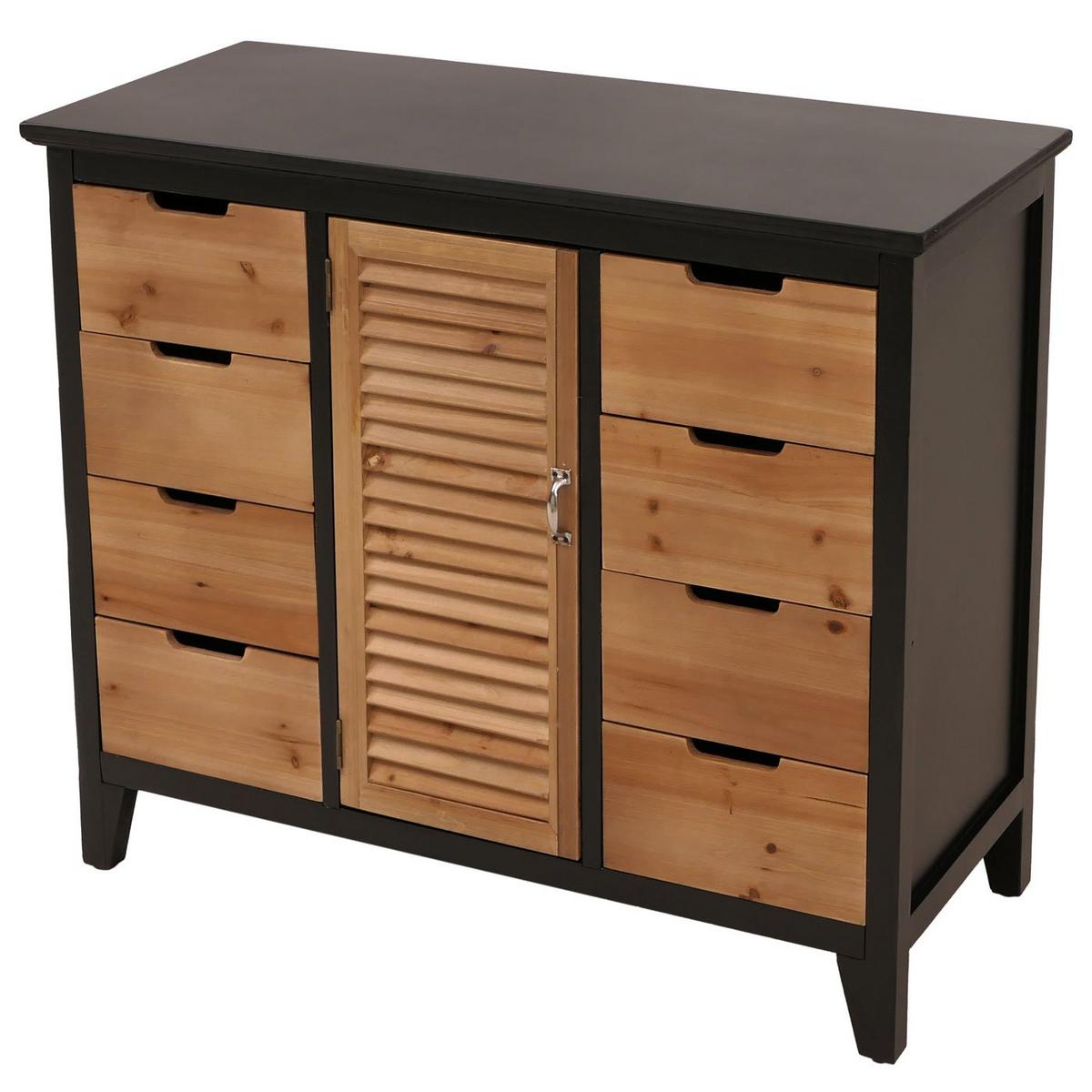 APOTHEKERKOMMODE Schwarz - Schwarz, Holz (91/80/40cm) - MCW