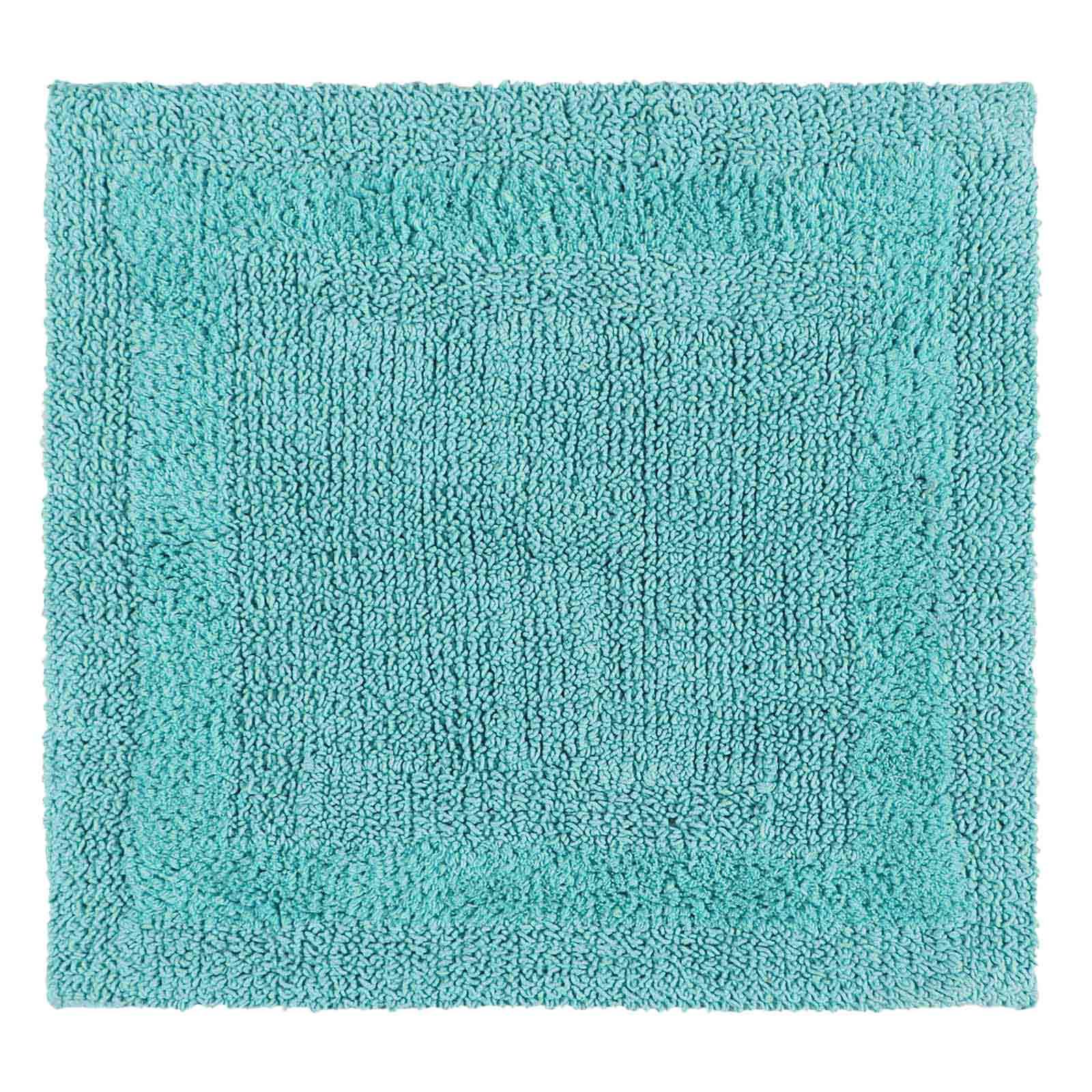 DUSCHVORLEGER 50/50 cm, 100% Baumwolle, wendbar - Hellblau, Textil (50/50cm) - Homescapes